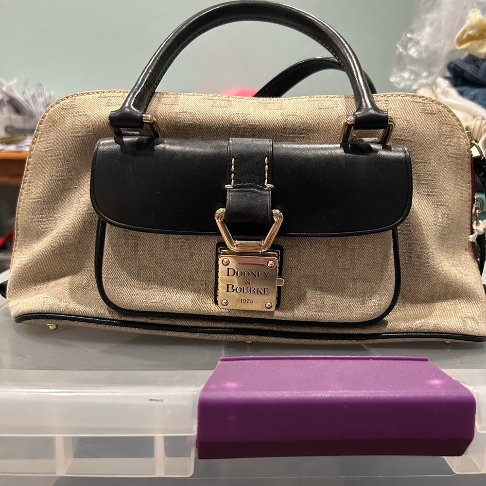 Dooney & Bourke Black and Tan Women's Bag